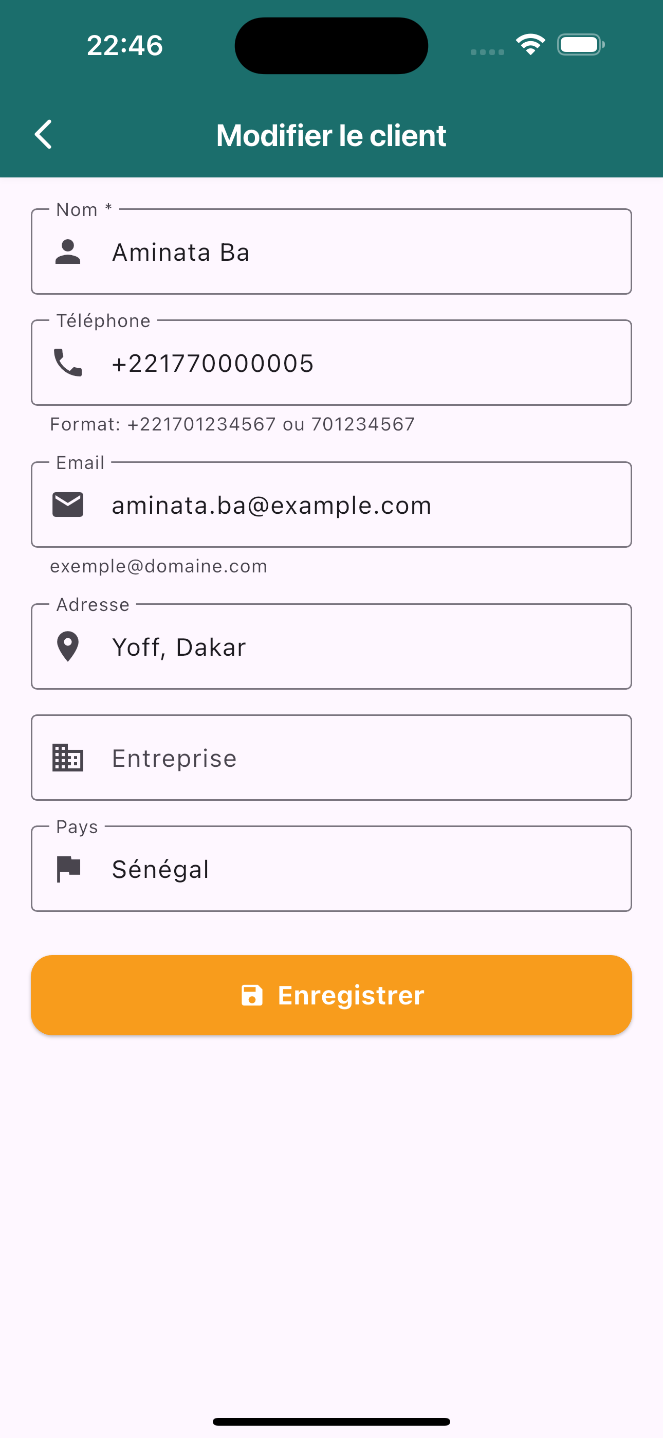 Modification d'un client